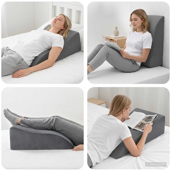 vidaXL Coussin pour jambes Gris 68 x 41 x 24 cm