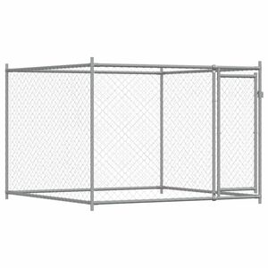 vidaXL Cage pour chien avec porte gris 2x2x1,5 m acier galvanis&eacute;