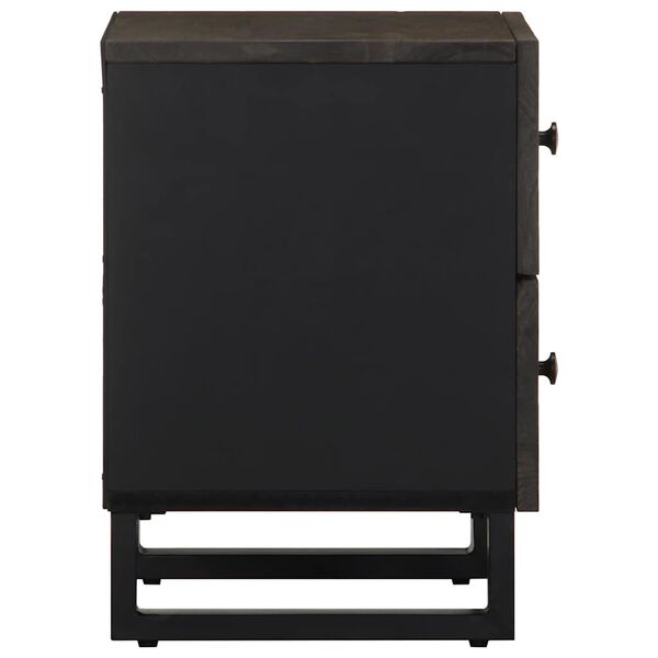 vidaXL Table de chevet noir 40x33x46 cm bois de manguier solide