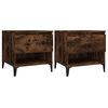 vidaXL Tables d'appoint 2 pcs Ch&ecirc;ne fum&eacute; 50x46x50 cm Bois ing&eacute;nierie
