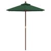 vidaXL Parasol de jardin avec m&acirc;t en bois vert 196x231 cm