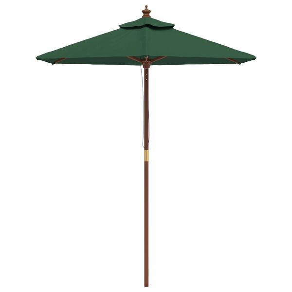 vidaXL Parasol de jardin avec m&acirc;t en bois vert 196x231 cm