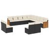 vidaXL Salon de jardin avec coussins 13 pcs noir r&eacute;sine tress&eacute;e