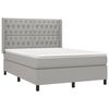 vidaXL Sommier &agrave; lattes de lit avec matelas Gris clair 140x190cm Tissu