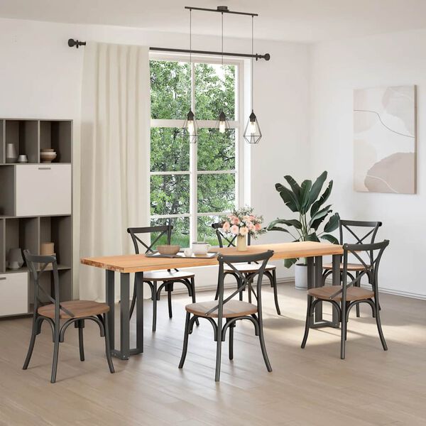 vidaXL Pieds de table console en T, 2 pi&egrave;ces, anthracite, 38 x 25 x (72-73) cm, acier