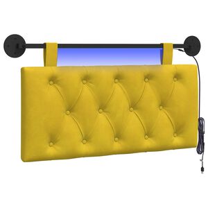 vidaXL T&ecirc;te de lit suspendue Jaune Velours