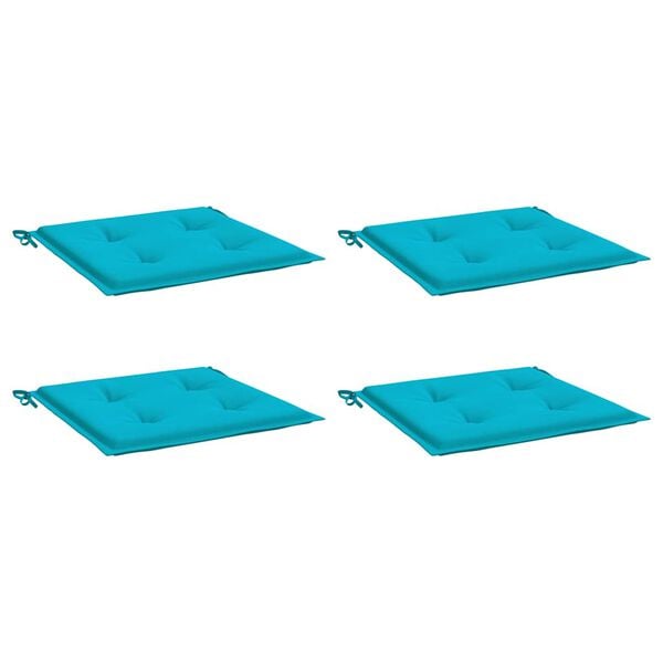 vidaXL Coussins de chaise de jardin lot de 4 turquoise 50x50x4cm tissu