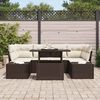 vidaXL Ensemble de canap&eacute; de jardin avec coussin 7 pcs Marron et Cr&egrave;me