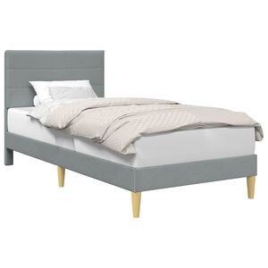 vidaXL Cadre de lit avec t&ecirc;te de lit Gris clair 90 x 200 cm Tissu