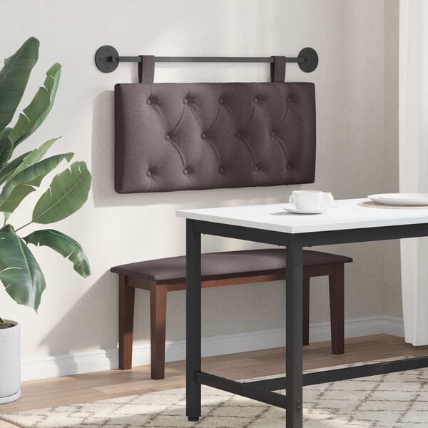 vidaXL T&ecirc;te de lit suspendue Marron fonc&eacute; 100 x 55 x 7 cm tissu