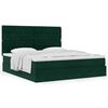 VidaXL Cadre de lit ottoman avec matelas vert fonc&eacute; 180x200cm velours