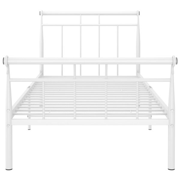 vidaXL Cadre de lit sans matelas blanc métal 100x200 cm