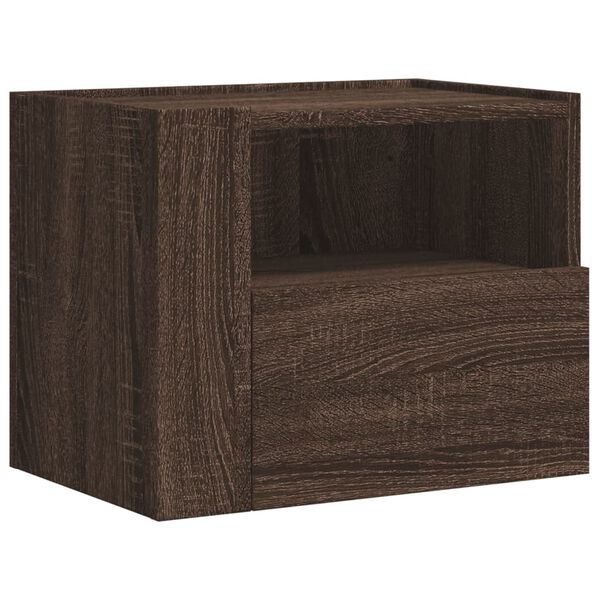 vidaXL Table de chevet murale ch&ecirc;ne marron 45x30x35 cm