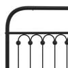 vidaXL Cadre de lit m&eacute;tal sans matelas avec t&ecirc;te de lit noir 140x190cm