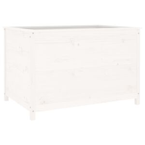 vidaXL Lit sur&eacute;lev&eacute; de jardin blanc 119,5x82,5x78cm bois de pin massif