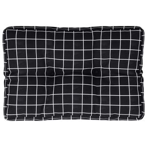 vidaXL Coussin de palette motif &agrave; carreaux noir 50x40x12 cm tissu