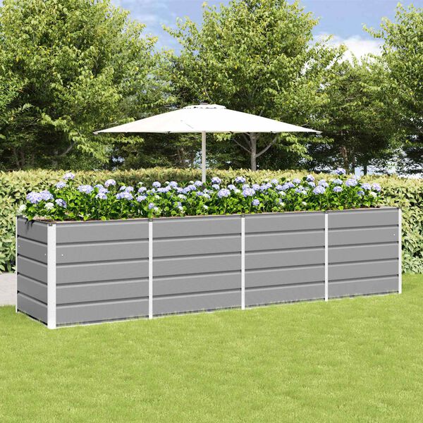 vidaXL Jardini&egrave;re Gris clair 240 x 80 x 75 cm Acier