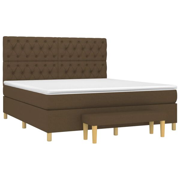 vidaXL Sommier &agrave; lattes de lit avec matelas Marron fonc&eacute; 160x200 cm