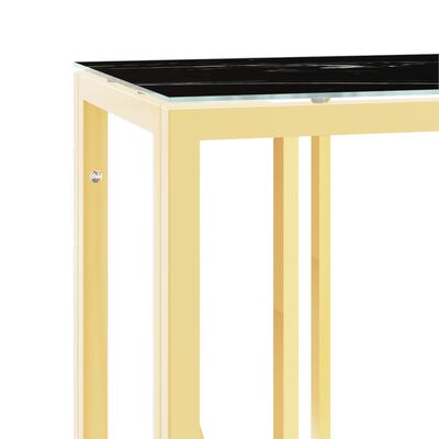 vidaXL Table console doré 110x30x70 cm acier inoxydable et verre