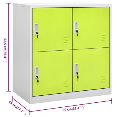 vidaXL Armoire à casiers Gris clair et vert 90x45x92,5 cm Acier