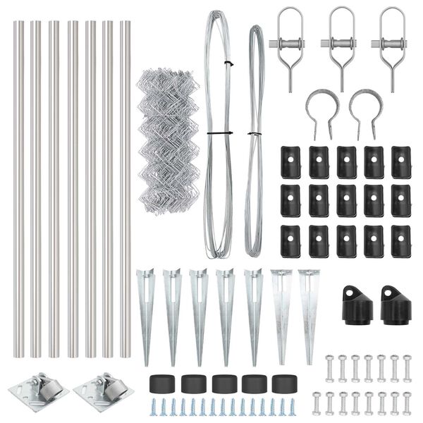 vidaXL Poteau de cl&ocirc;ture. Argent&eacute; 10 x 0,4 m (treillis de 60 x 60 mm)