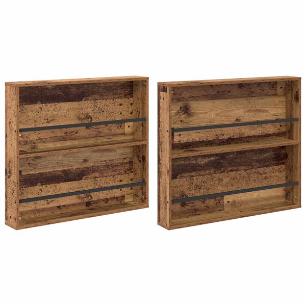 vidaXL &Eacute;tag&egrave;re &agrave; magazines 2 pcs Bois ancien 80 x 12 x 70 cm