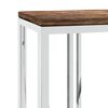 vidaXL Table console acier inoxydable et bois massif de r&eacute;cup&eacute;ration