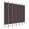 vidaXL Cloison de s&eacute;paration 6 panneaux Marron 240x220 cm Tissu