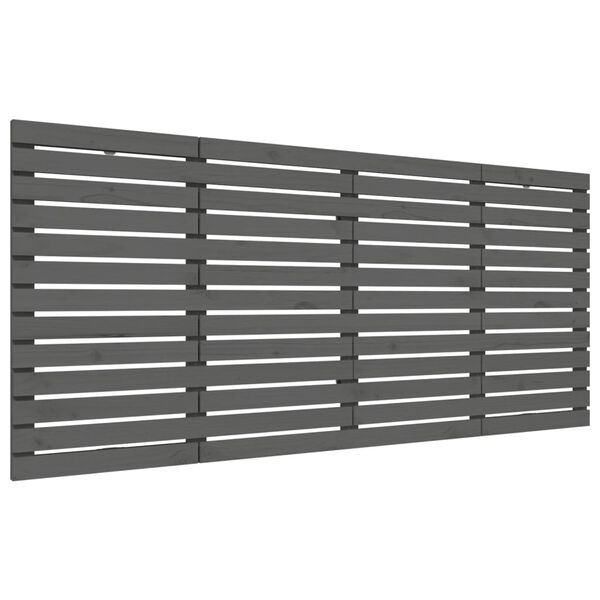 vidaXL T&ecirc;te de lit murale Gris 166x3x91,5 cm Bois massif de pin