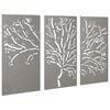 vidaXL Décorations murales jardin 3 pcs 105x55 cm design d'arbre acier