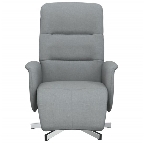 vidaXL Fauteuil inclinable avec repose-pieds gris clair tissu
