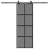 vidaXL Porte coulissante kit quincaillerie noir 76x205 cm verre tremp&eacute;