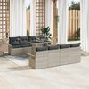 vidaXL Ensemble de canap&eacute; de jardin 9 pcs Gris clair Poly rotin