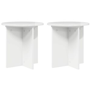 vidaXL Support de Plante 2 pc Blanc brillant 40 x 40 x 40 cm