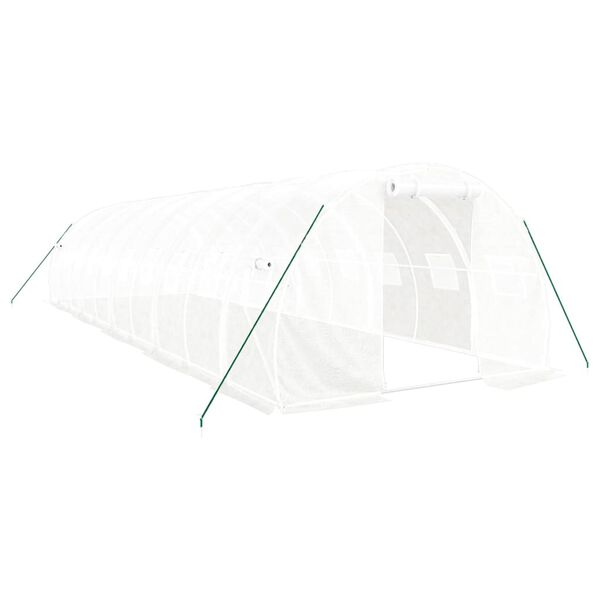 vidaXL Serre avec cadre en acier blanc 30 m² 10x3x2 m