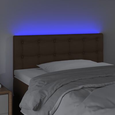 vidaXL Tête de lit à LED Marron 80x5x78/88 cm Similicuir