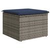 vidaXL Tabouret de jardin avec coussin gris 55x55x37 cm r&eacute;sine tress&eacute;e