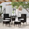 vidaXL Salon de jardin 5 pcs R&eacute;sine tress&eacute;e Noir