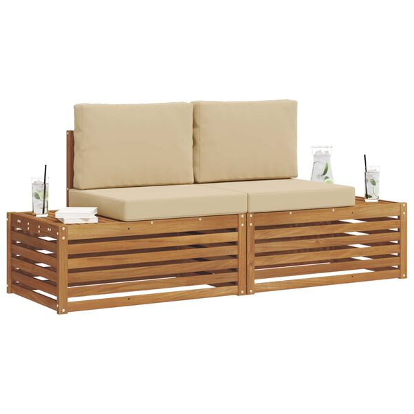 vidaXL Ensemble de canap&eacute;s d'ext&eacute;rieur 2 Pi&egrave;ce Naturel et Beige