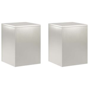 vidaXL Support de Plante 2 pcs Argent&eacute; 30 x 30 x 40 cm Acier