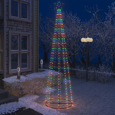 vidaXL Arbre de Noël cône 400 LED colorées décoration 100x360 cm