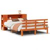 vidaXL Lit biblioth&egrave;que sans matelas cire marron 140x190 cm pin massif