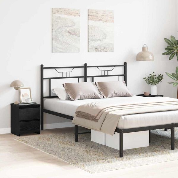 vidaXL Cabinet de chevet avec tiroir 2 pcs Ch&ecirc;ne noir 30 x 30 x 40 cm