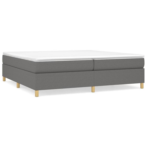vidaXL Sommier &agrave; lattes de lit avec matelas Gris fonc&eacute; 200x200cm Tissu