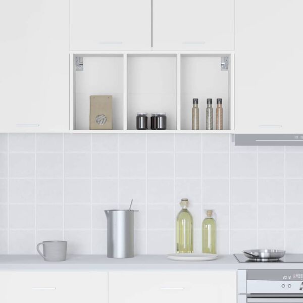 vidaXL Armoire suspendue Blanc 40 x 29,5 x 80 cm Bois d'ing&eacute;nierie