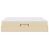 vidaXL Lit avec rangement et matelas Cr&egrave;me 180 x 200 cm Polyester