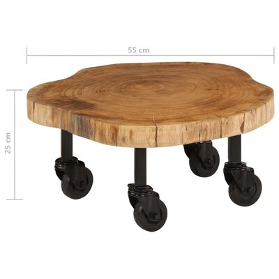 vidaXL Table basse Bois d'acacia massif 60 x 55 x 25 cm
