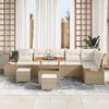 vidaXL Ensemble de canap&eacute; de jardin 9 pcs Beige polyrotin