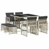 vidaXL Ensemble &agrave; manger de jardin et coussins 9 pcs gris clair rotin