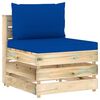 vidaXL Salon de jardin 7 pcs avec coussins Bois impr&eacute;gn&eacute; de vert